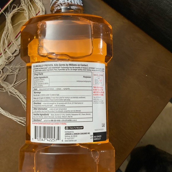 listerine Other Listerine Fresh Citrus Flavor Mouthwash Liter Full Size Orange Bottle Poshmark